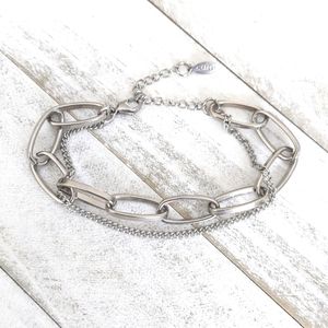 Lindsey Double Stainless Steel Bracelet - Silver
